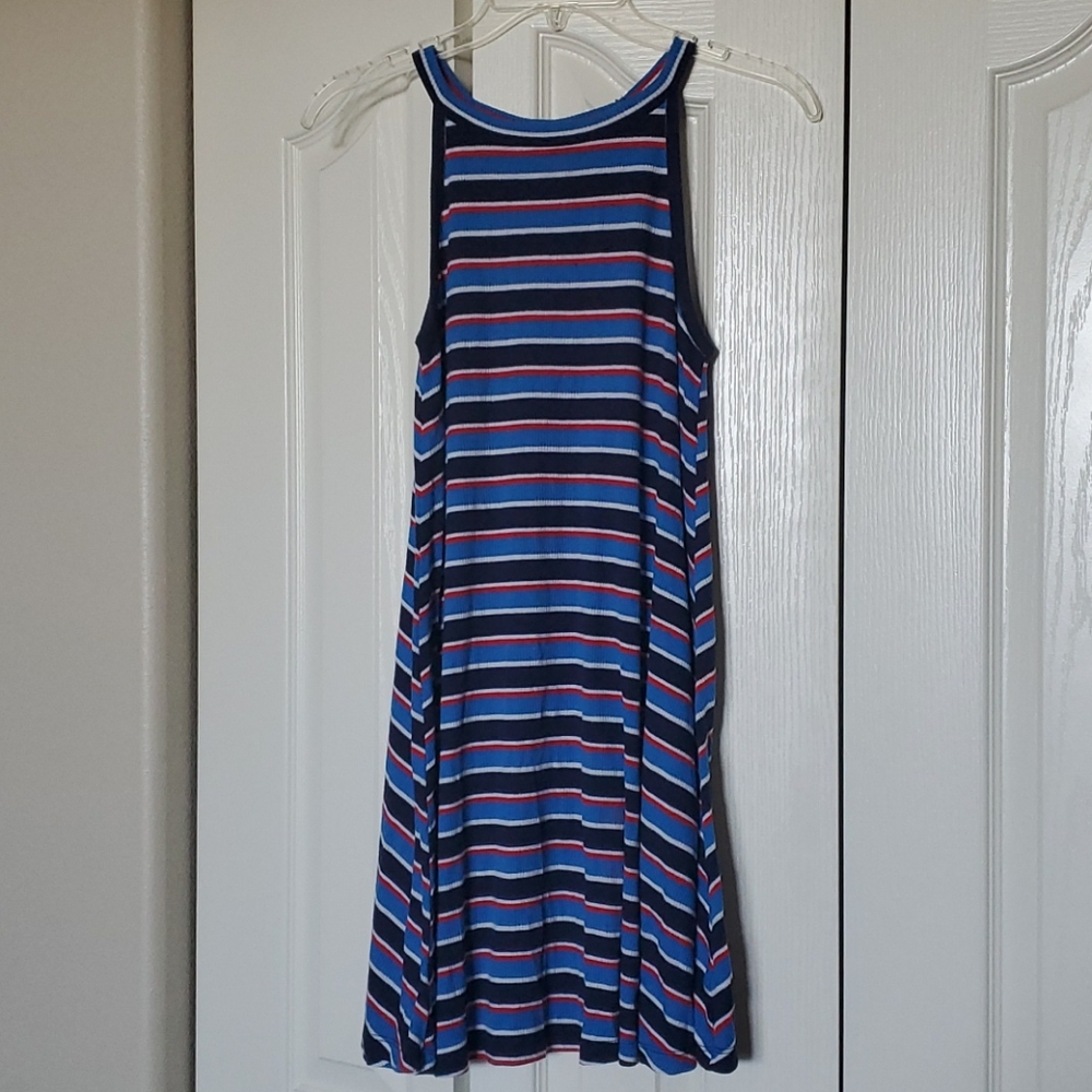Arizona striped halter swing dress